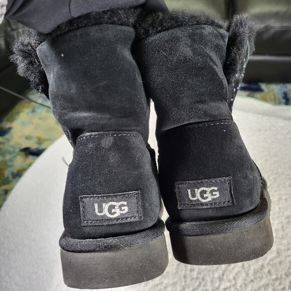 UGG Classic Gem Mini Black Boots Women's bootie size 9 - Picture 5 of 7